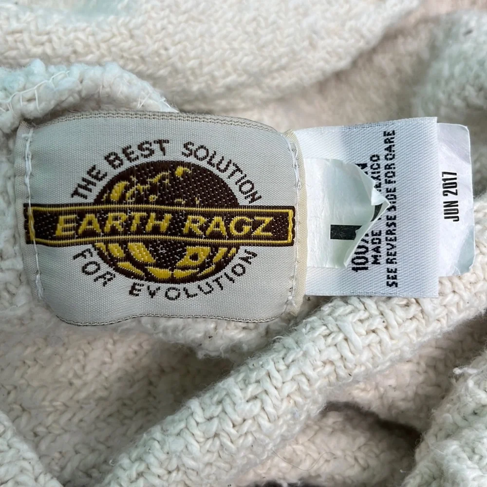 Earth Ragz Heavy hoodie beige Size Large woven pullover - Picture 4 of 7